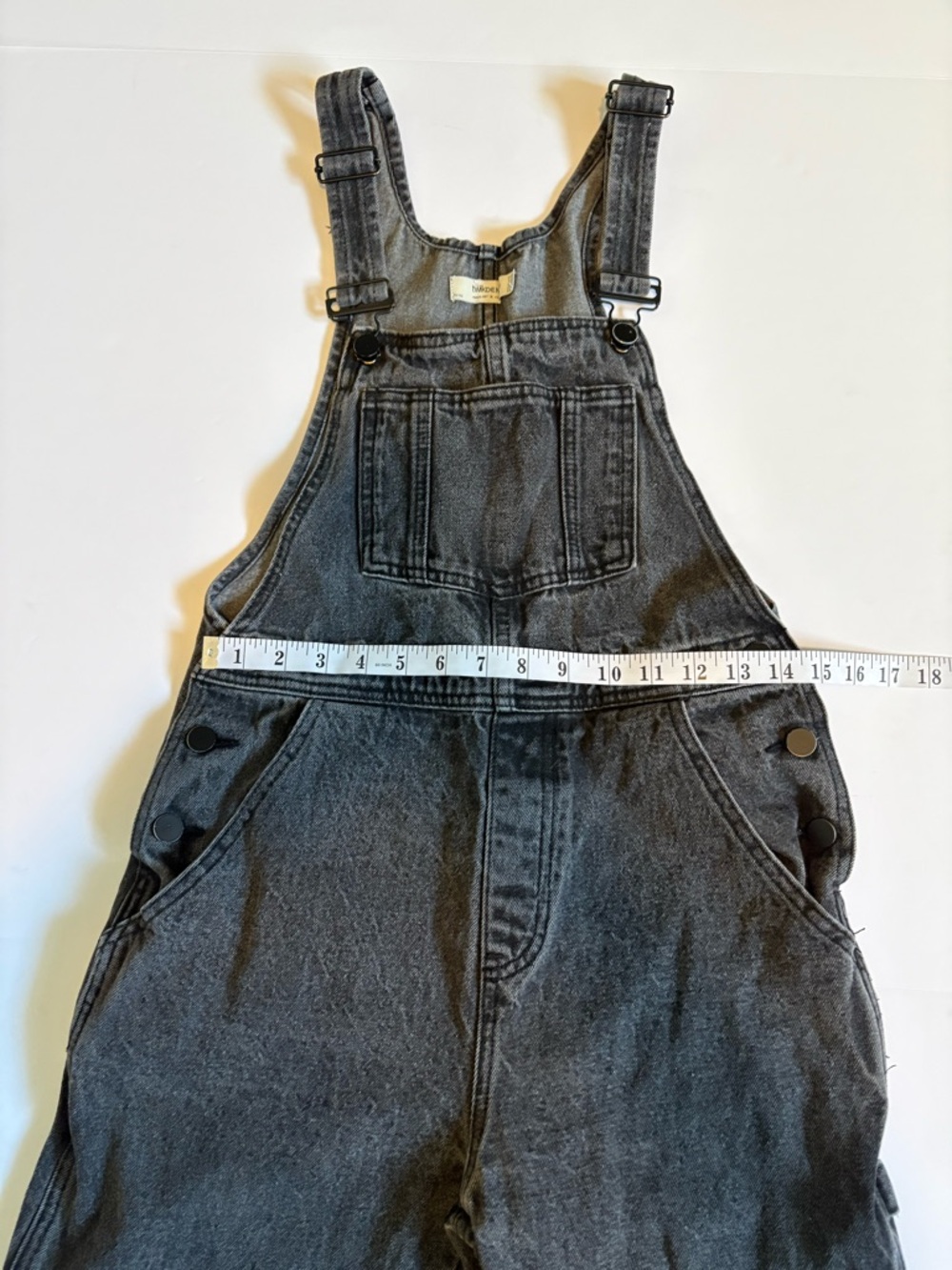 twik Black Denim Overalls Jumpsuit, Sz XS - Picture 12 of 14